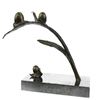 Image 8 : Snails on Branch Bronze Sculpture on Marble Base Statue