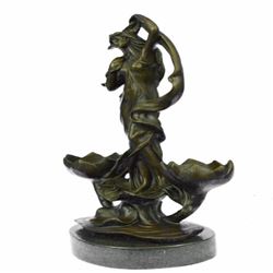 Sensual Floral Bronze Candle Holder Bronze Sculpture