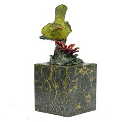 Multi Color Patina Love Bird Bronze Sculpture