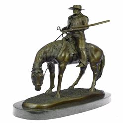 Horse Rodeo Rider Western Cowboy Bronze Sculpture