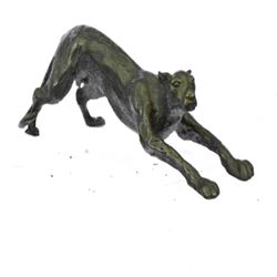 Jaguar Panther Leopard Cougar Big Cat Bronze Statue