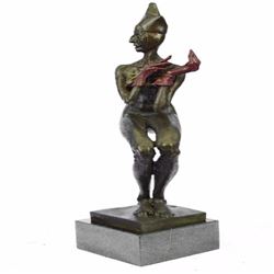 Detailed Female Clown Wearing only Gloves Bronze Sculpture