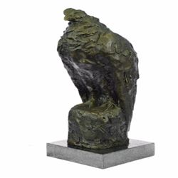 Bald Eagle Bronze Sculpture on Marble Base Statue