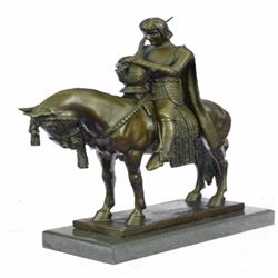 King Arthur on Horse with His Sword Bronze Sculpture