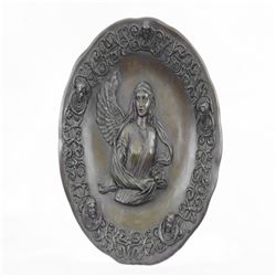 Guardian Angel Bas Relief Protector Religious Belief Bronze Sculpture
