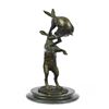 Image 3 : Two Hares Fighting Bronze Sculpture