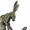 Image 7 : Two Hares Fighting Bronze Sculpture