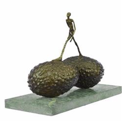 Strawberry Bronze Sculpture on Marble Base Statue