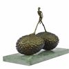 Image 1 : Strawberry Bronze Sculpture on Marble Base Statue