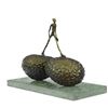 Image 2 : Strawberry Bronze Sculpture on Marble Base Statue