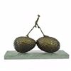 Image 3 : Strawberry Bronze Sculpture on Marble Base Statue