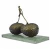Image 5 : Strawberry Bronze Sculpture on Marble Base Statue