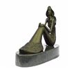 Image 1 : Mermaid Decor Bronze Statue on Marble Base Sculpture