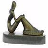 Image 3 : Mermaid Decor Bronze Statue on Marble Base Sculpture