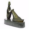 Image 5 : Mermaid Decor Bronze Statue on Marble Base Sculpture