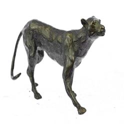 Sleek Cougar Lucky Bronze Sculpture