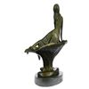 Image 5 : Fashion Lady Bronze Sculpture on Marble Base Statue