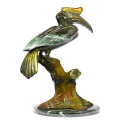 Special Patina Heron Bird Bronze Sculpture