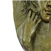 Image 3 : Woman Face Bas Relief Wall Mount Bronze Sculpture