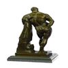 Image 5 : Glycon Hercules Greek Myth Nude on Marble Base Sculpture Bronze Statue