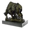 Image 2 : Charging Bull Bronze Sculpture on Marble Base Figurine