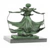 Image 5 : Green Patina Dalinian Girl Bronze Statue