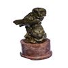 Image 1 : Owls Animal Bronze Sculpture on Marble Base Figurine