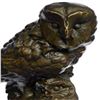 Image 2 : Owls Animal Bronze Sculpture on Marble Base Figurine