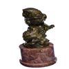 Image 3 : Owls Animal Bronze Sculpture on Marble Base Figurine