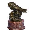 Image 4 : Owls Animal Bronze Sculpture on Marble Base Figurine