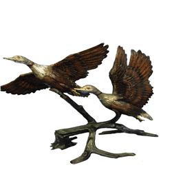 Water Fountain Flying Swans Bronze Sculpture