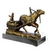 Image 1 : Russian Man in Sleigh pulled by Horse Bronze Sculpture