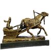 Image 5 : Russian Man in Sleigh pulled by Horse Bronze Sculpture
