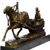 Image 7 : Russian Man in Sleigh pulled by Horse Bronze Sculpture