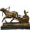 Image 8 : Russian Man in Sleigh pulled by Horse Bronze Sculpture