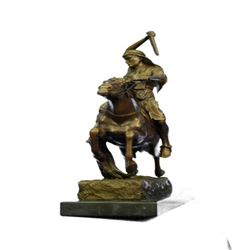 Arab Warrior on Horse Bronze Figurine
