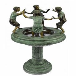 Dancing Kids Boys and Girl Water Fountain Bronze Figurine