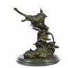 Image 8 : Young Frisky Pup With Frisbee Bronze Sculpture
