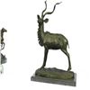 Image 1 : Elk Buck Stag Deer Bronze Sculpture on Marble Base Statue