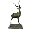 Image 6 : Elk Buck Stag Deer Bronze Sculpture on Marble Base Statue
