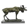 Image 1 : Moose Bronze on Marble Sculpture