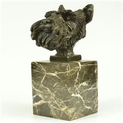 Scottish Terrier Bust Bronze Sculpture