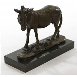 Cold Painted Animals Donkey Hot Cast Bronze Sculpture