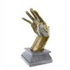 Image 2 : Abstract Hand With Face Bronze Statue