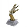 Image 4 : Abstract Hand With Face Bronze Statue