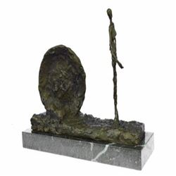 Woman and Wheel Classic Artwork Bronze Statue