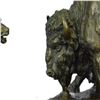 Image 2 : American Buffalo Bronze Statue on Marble Base Sculpture
