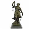 Image 1 : Lady Blind Justice Bronze Statue with Marble Base Sculpture