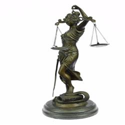 Lady Blind Justice Bronze Statue
