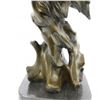 Image 7 : African Male Lion Bust Bronze Statue on Marble Base Sculpture